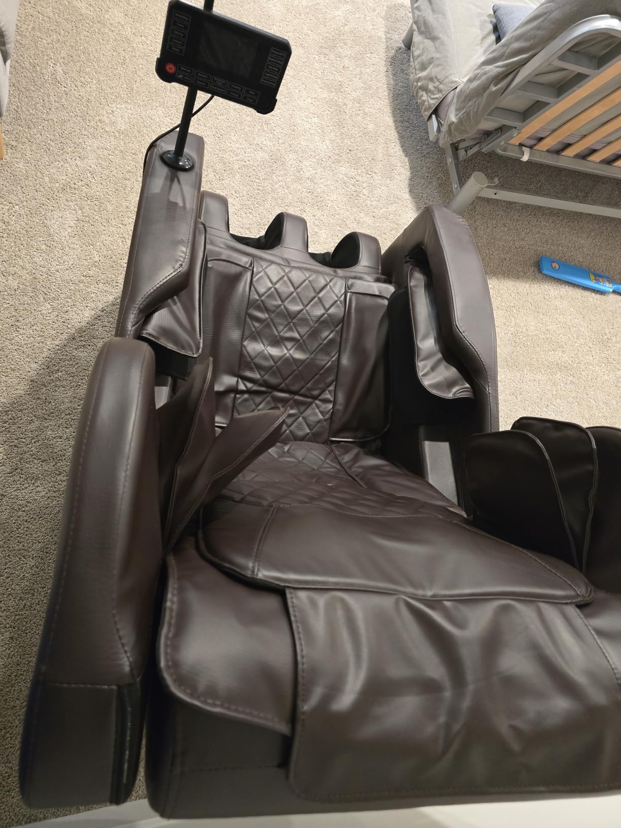 FURNIMAT Massage Chair Full Body Zero Gravity Recliner, 2026 Black Leather | 14 Shiatsu Rollers, 10 Airbags, 5 Auto Modes, Heated, Foot Massage, Bluetooth Speaker, Touchscreen for Back & Neck Pain, Spa customer photo 2