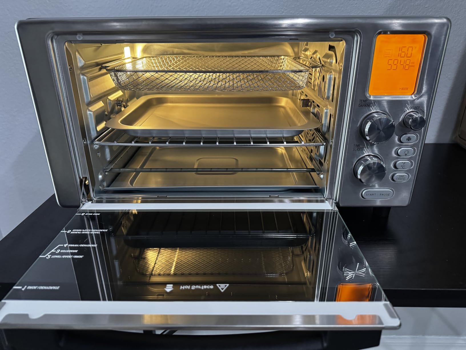 Electactic 12-in-1 Air Fryer Toaster Oven Combo, 22L Countertop Oven | Stainless Steel 1500W Convection Oven with Rotisserie, Dehydrator and Slow Cook, 6 Rack Positions and 5 Accessories Included customer photo 2