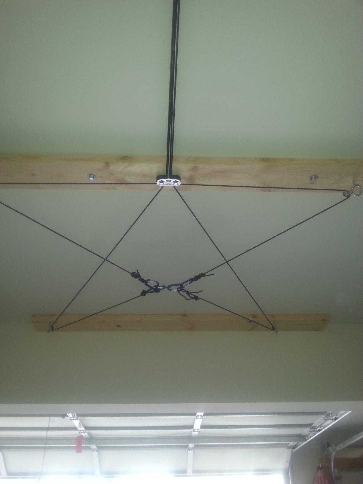 HARKEN Hoister Ceiling Mounted Garage Storage Pulley System for Cargo, Rooftop Carriers, Kayaks, Canoes, Surf, Paddle Boards, Dinghies, 145lb Max, 10ft, 7803 customer photo 1