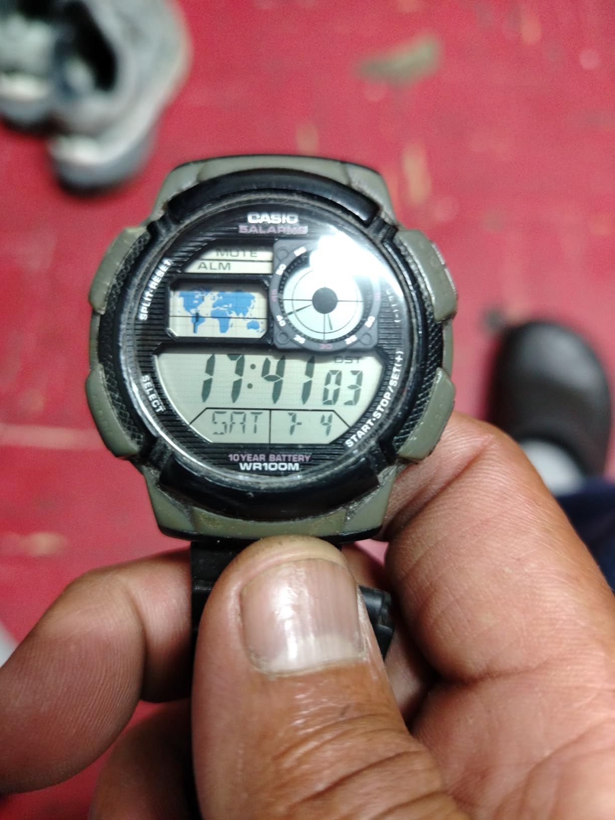 Casio AE1000W Series | Men’s Digital Watch | 100M WR | Multi Alarms | 100 SEC Stopwatch | Countdown Timer | World Map for World Time | LED Light | LC Analog Display | 10 Year Battery customer photo 1