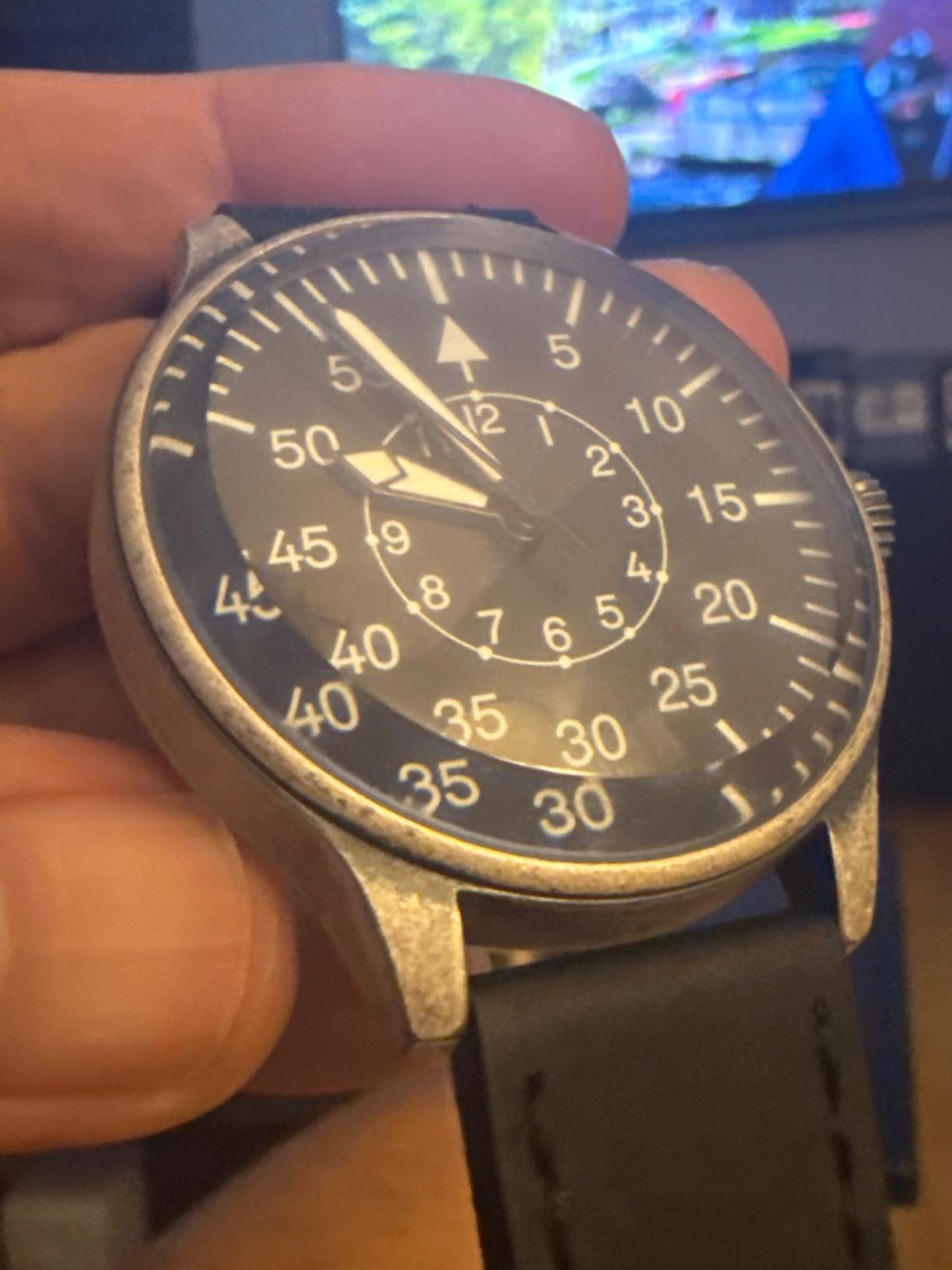Mil-Tec Vintage Aviator Watch Black Dial Quartz Mens Flieger Pilot World War 2 Wristwatch customer photo 1