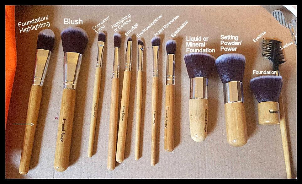 EmaxDesign 12 Pieces Makeup Brush Set Professional Bamboo Handle Premium Synthetic Kabuki Foundation Blending Blush Concealer Eye Face Liquid Powder Cream Cosmetics Brushes Kit With Bag customer photo 2