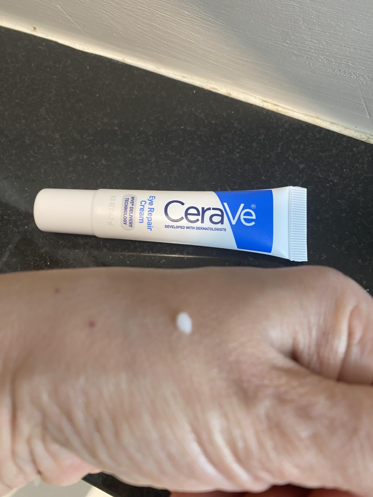CeraVe Eye Repair Cream, Hyaluronic Acid Eye Cream for Dark Circles, 0.5oz customer photo 1