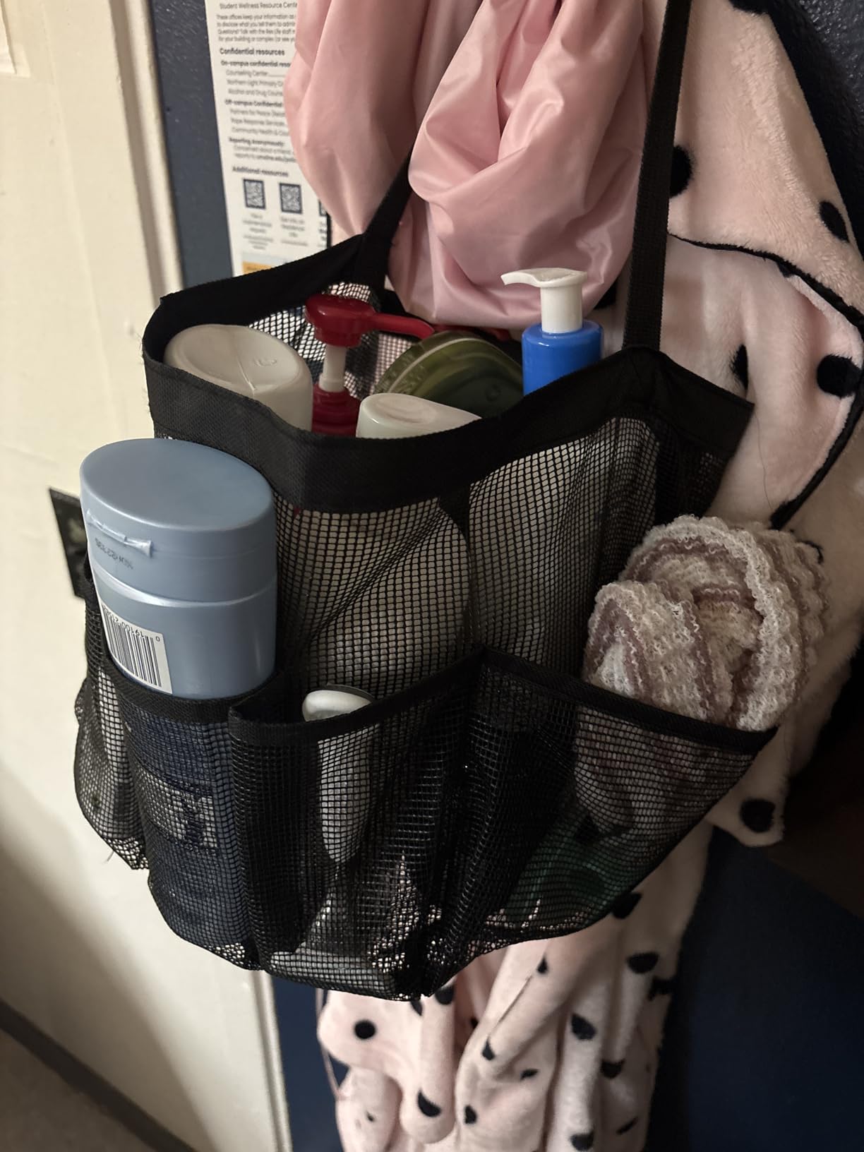 Mesh Shower Caddy Portable - 9 Pockets for College Dorm Room Essential customer photo 1