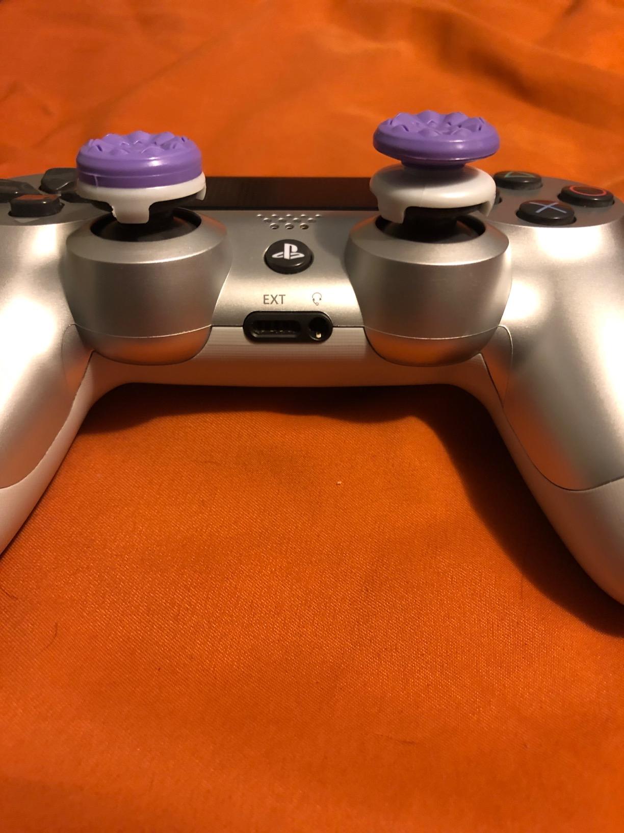 KontrolFreek FPS Freek Galaxy Purple for PlayStation 4 (PS4) and PlayStation 5 (PS5) | Performance Thumbsticks | 1 High-Rise, 1 Mid-Rise | Purple customer photo 1