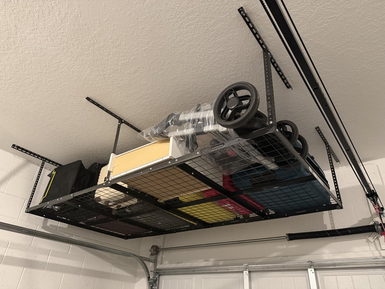 FLEXIMOUNTS 4x8 Overhead Garage Ceiling Storage Rack Organization, Black customer photo 1