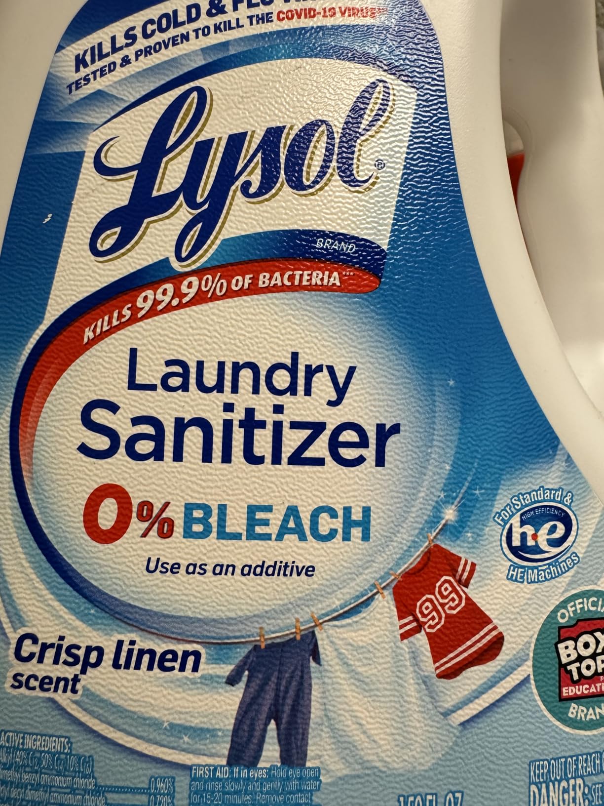 Lysol Laundry Sanitizer Liquid, Detergent Additive, Crisp Linen, 90oz customer photo 1