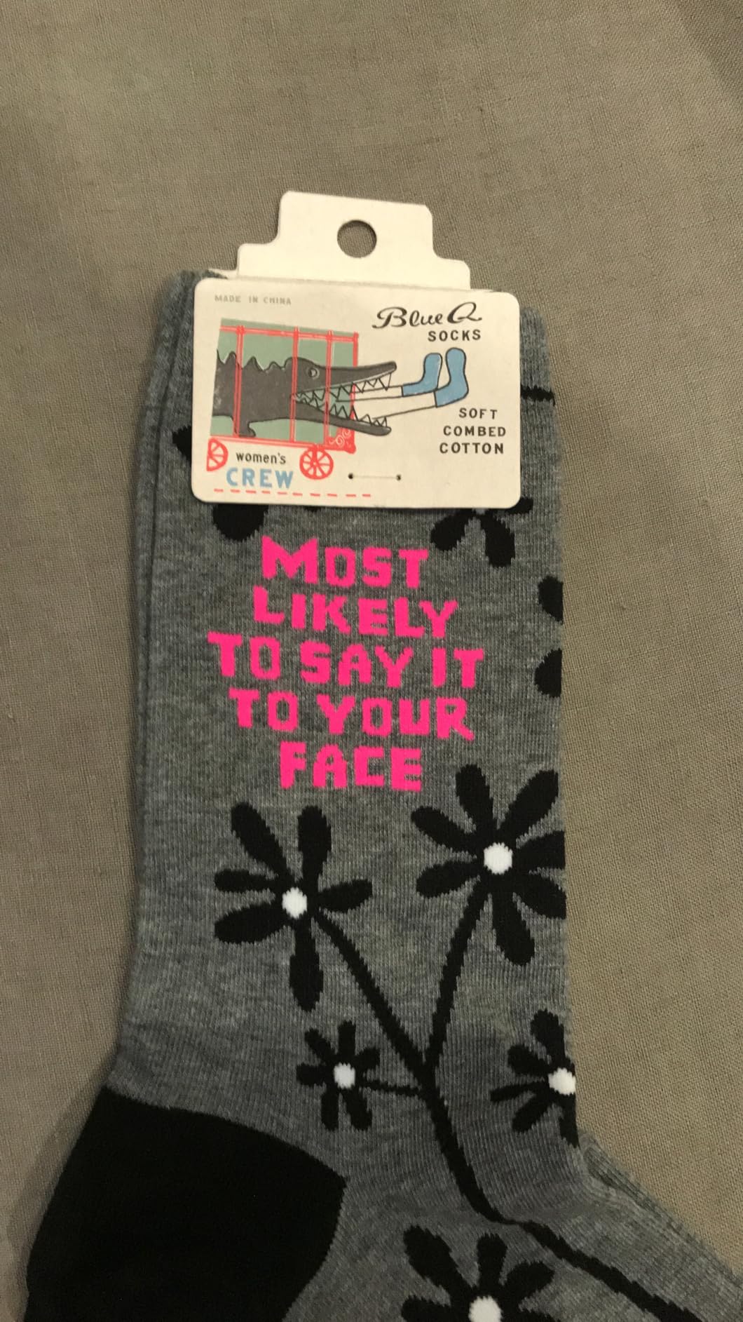 Blue Q Novelty Crew Socks - Funny Socks for Women, Fun Gifts - One Size customer photo 1