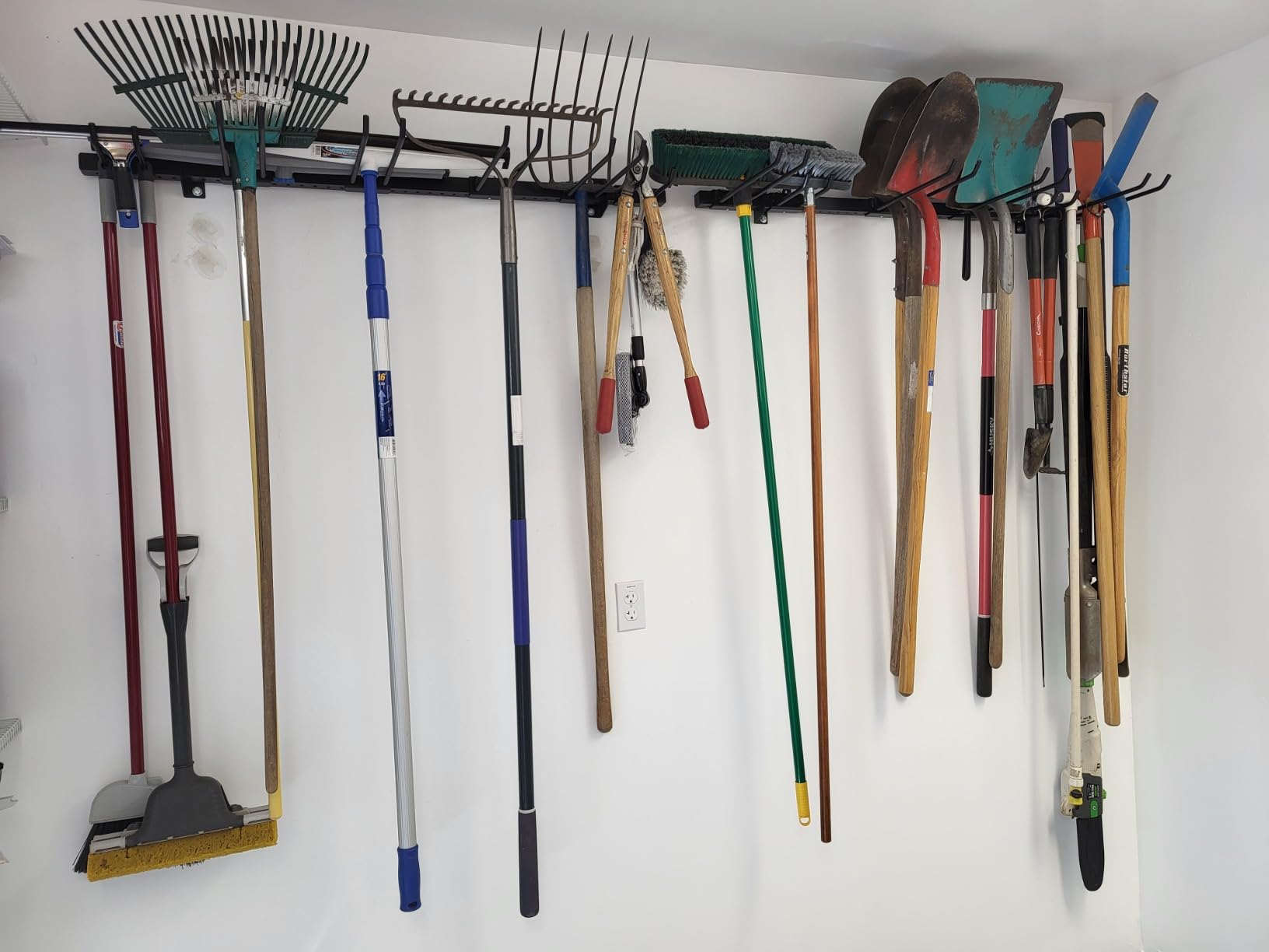 StoreYourBoard Tool Storage Rack – Heavy Duty Garage Tool Organizer Wall Mount for Garden Tools, Rakes, Shovels, Garage Hooks, Steel Gear Hanger Holds 300 lbs customer photo 1