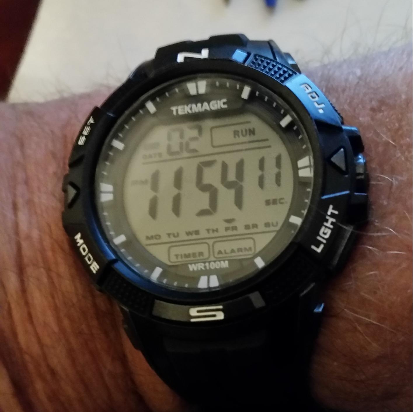 10ATM Waterproof Sport Watch for Swimming Diving with Stopwatch, 12/24 Hour Format, Dual Time Zone, Alarm Functions (2019 Version) customer photo 1