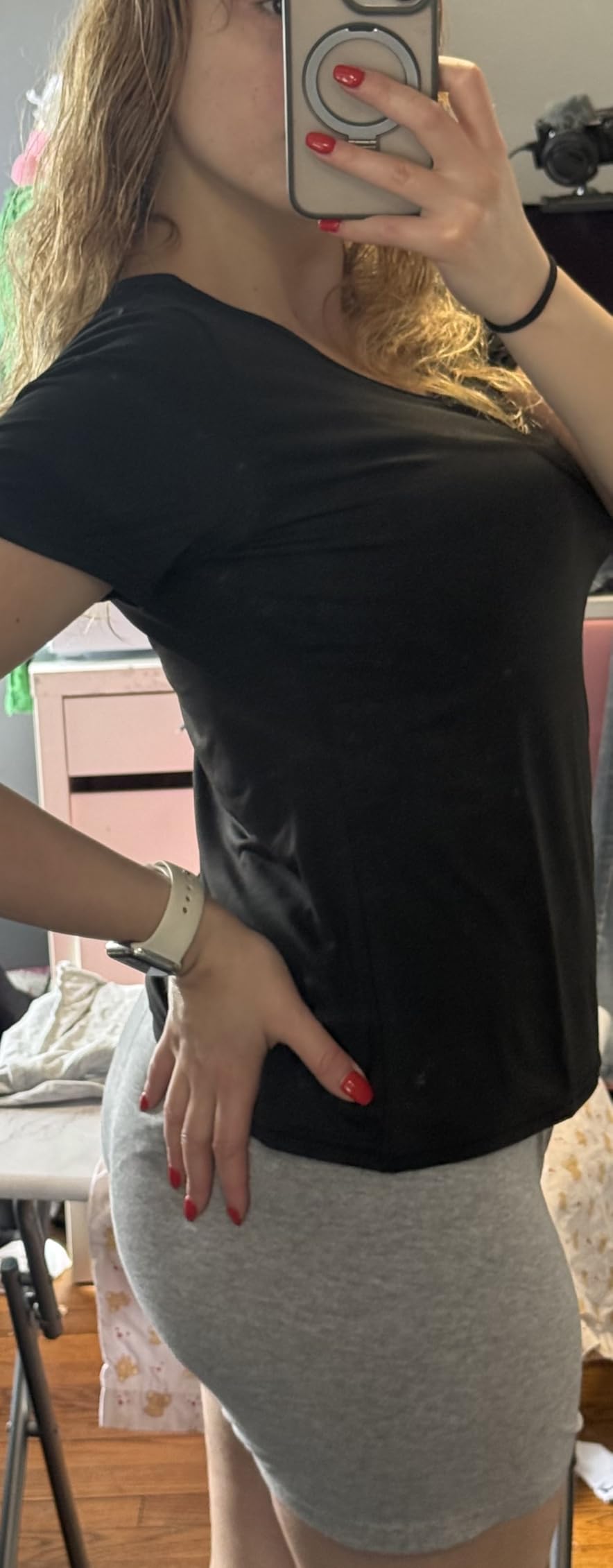 Real Essentials 5 Pack: Women's Dry-Fit Short Sleeve V Neck T Shirt Workout Fitness Yoga Top Tee (Available in Plus Size) customer photo 1
