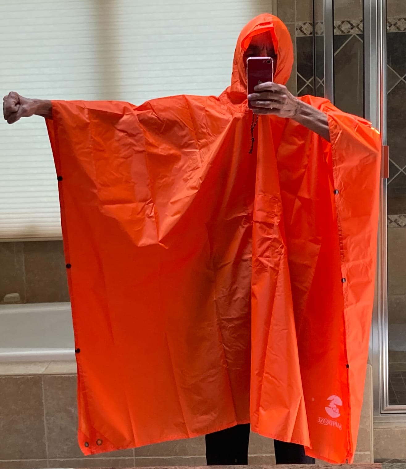 SaphiRose Double Layer Rain Poncho, Waterproof Thick Hooded Raincoat 3-in-1 customer photo 1