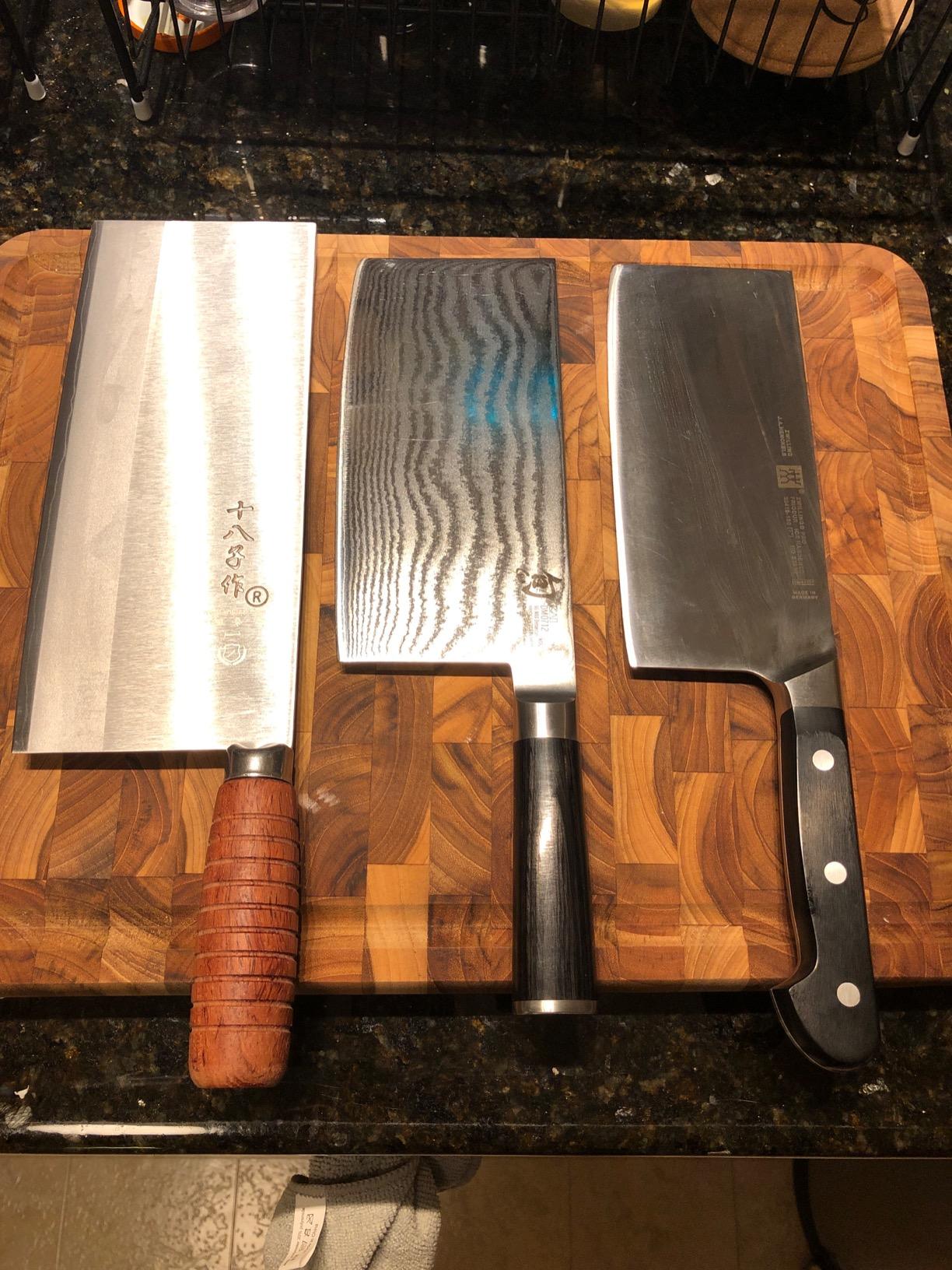 SHI BA ZI ZUO 8-inch Professional Cleaver - Stainless Steel Meat & Vegetable Knife with Non-stick Finish and Anti-slip Wooden Handle customer photo 2