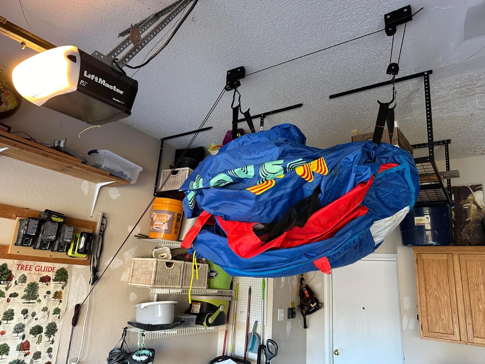 Kayak Ceiling Storage Bike Ceiling Mount Kayak Hoist Lift Storage Garage Pulley System for Canoe Paddleboard Bike Ladder 100 lbs Capacity with Straps customer photo 1
