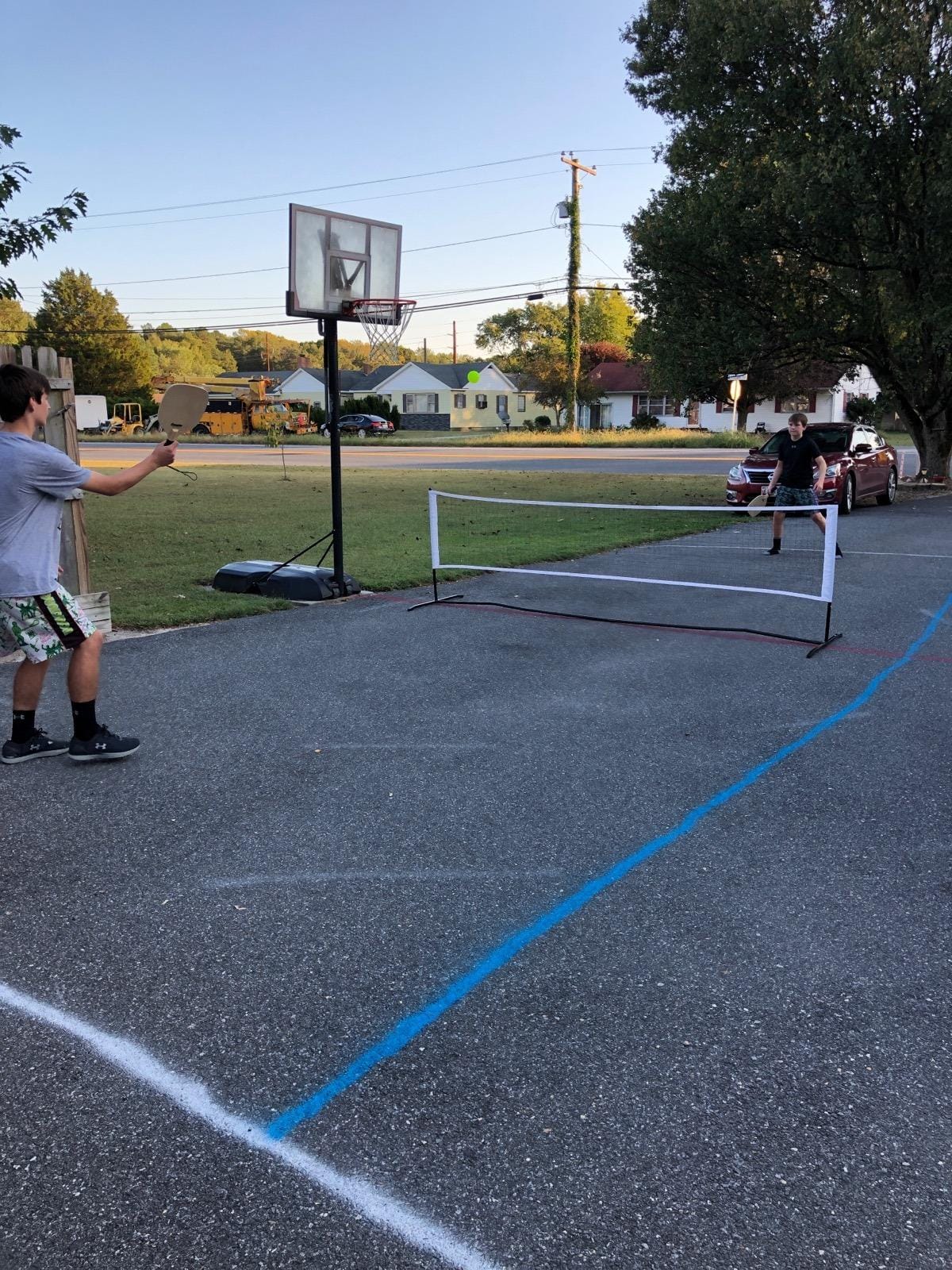 Franklin Sports Half Court Size Pickleball Net by Franklin Pickleball - Includes 10ft Net, (2) Paddles, and (2) X-40 USA Pickleball Approved Pickleballs customer photo 2