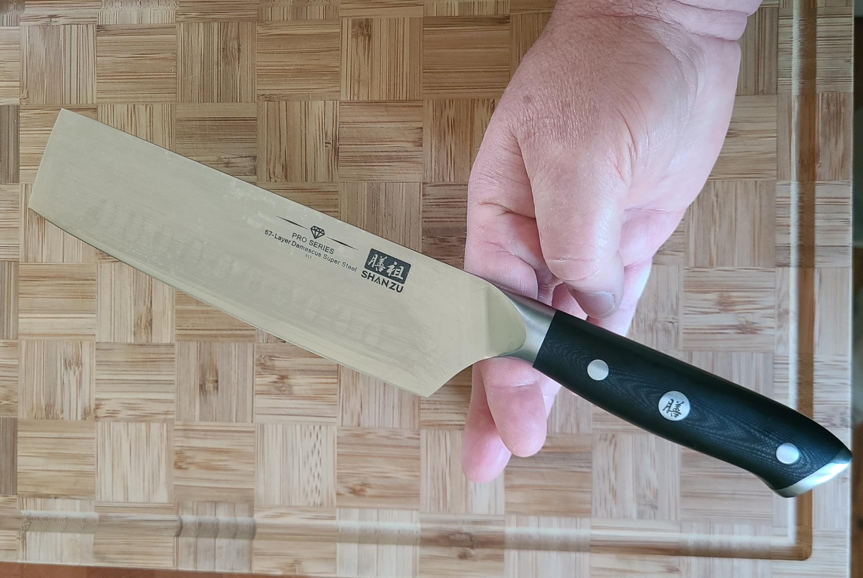 SHAN ZU Damascus Nakiri Knife, 7 In Professional Extra Sharp Kitchen Knife customer photo 1