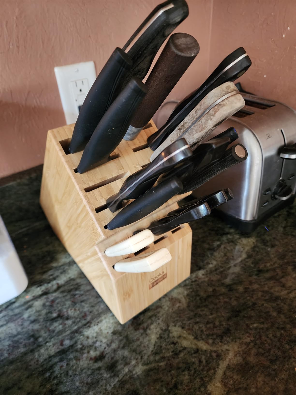 Cook N Home Acacia Wood 20-Slot Universal Knife Block without Knives customer photo 1