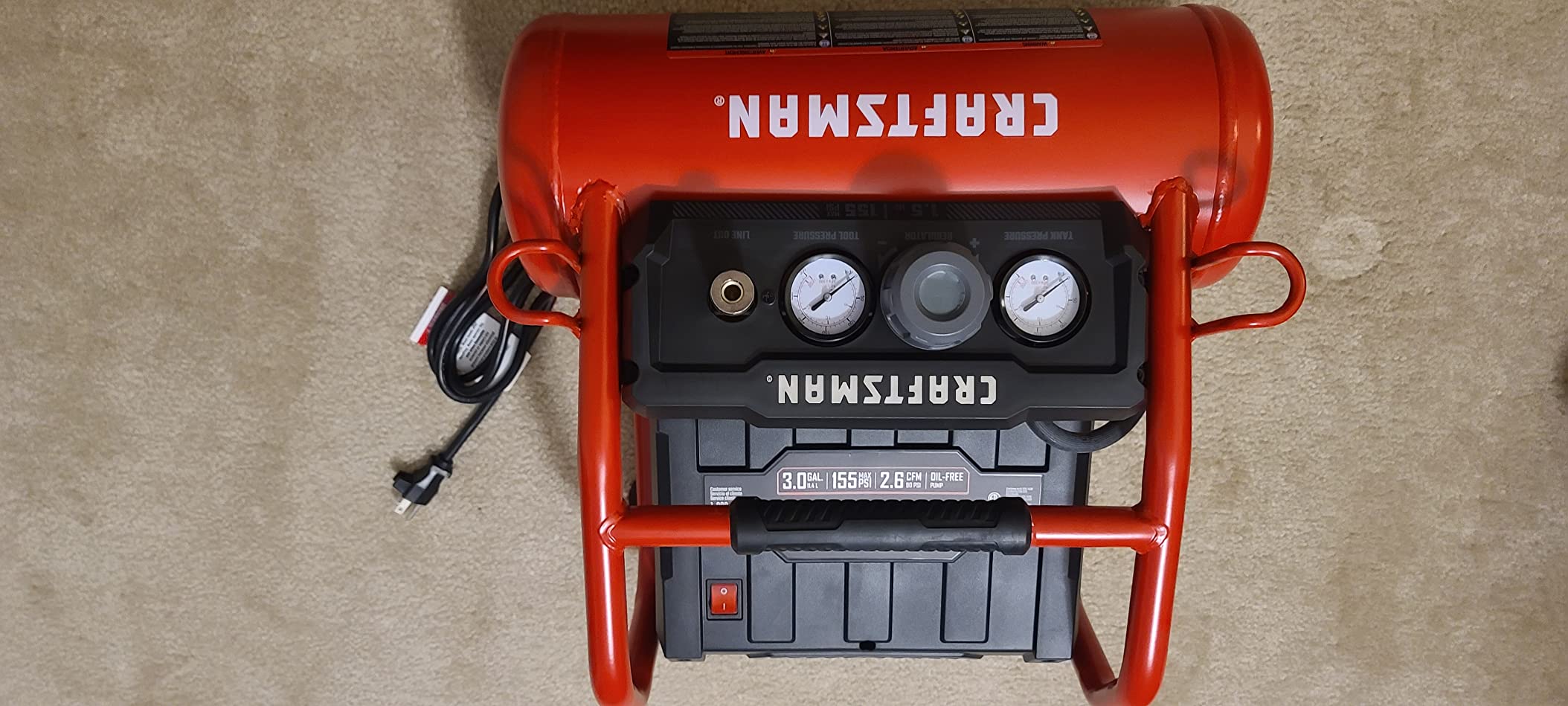Craftsman 3 Gallon Hot Dog Air Compressor, Oil-Free 155 PSI customer photo 2