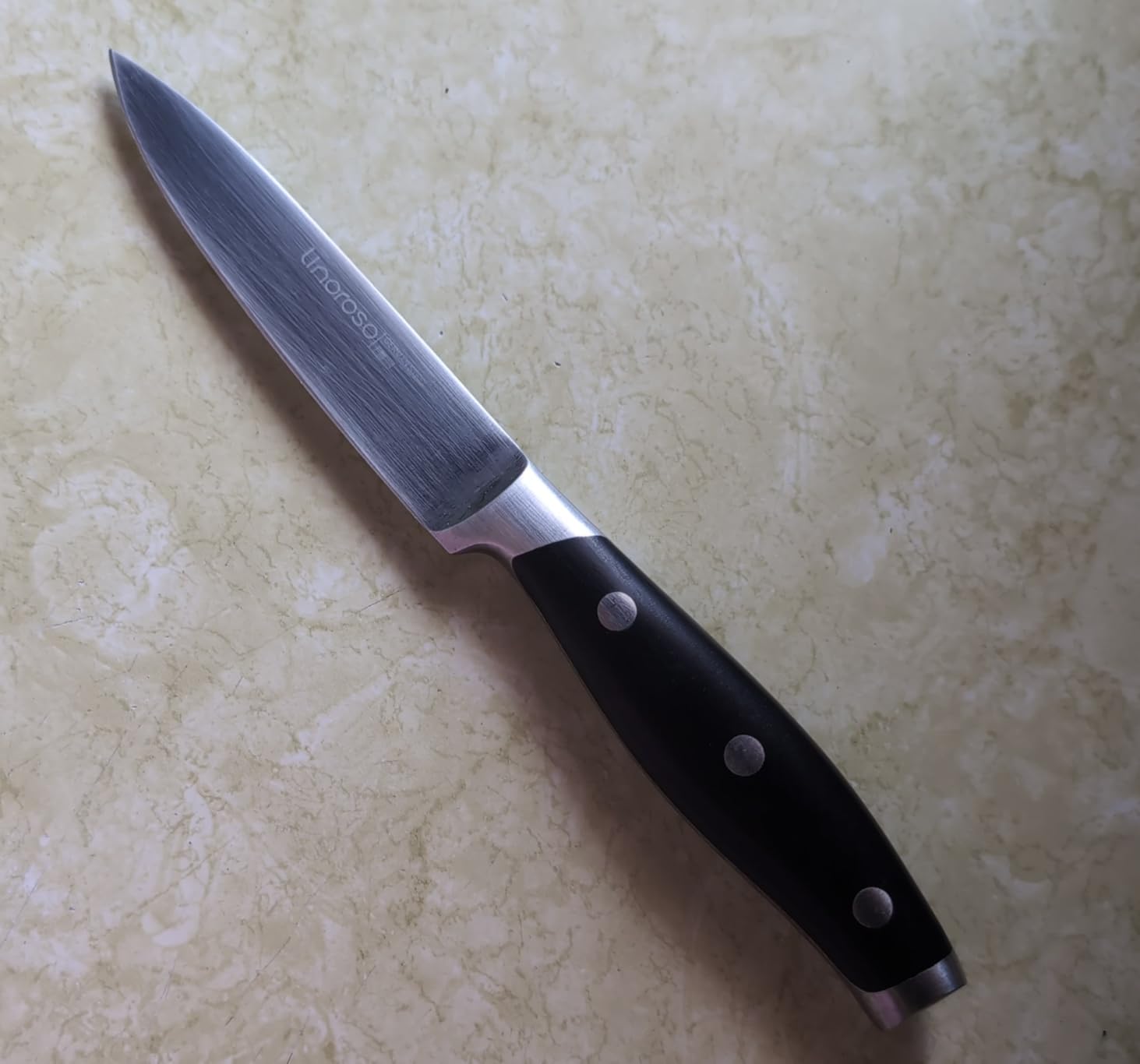 linoroso 3.5 Inch Paring Knife, Sharp Forged German Stainless Steel Kitchen Knife, Full Tang Small Fruit Knife with Ergonomic Handle, Premium Classic Series with Elegant Gift Box customer photo 1