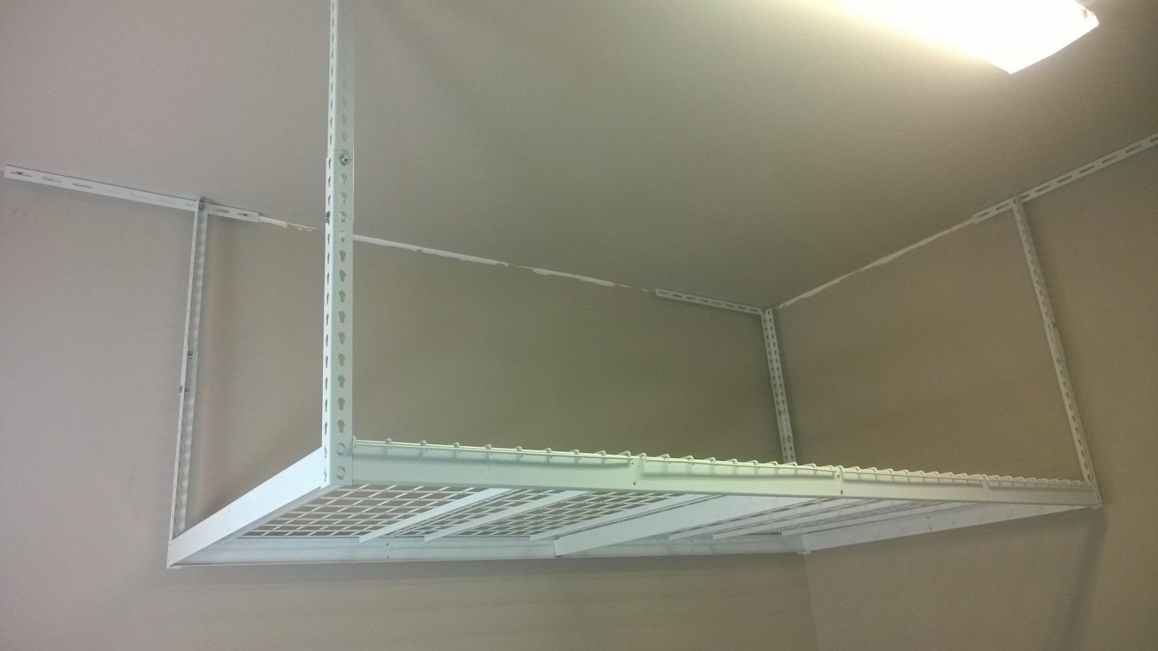 SafeRacks Gray 4x8 Overhead Storage Rack w/ 5-pc Hook Pack (24”-45