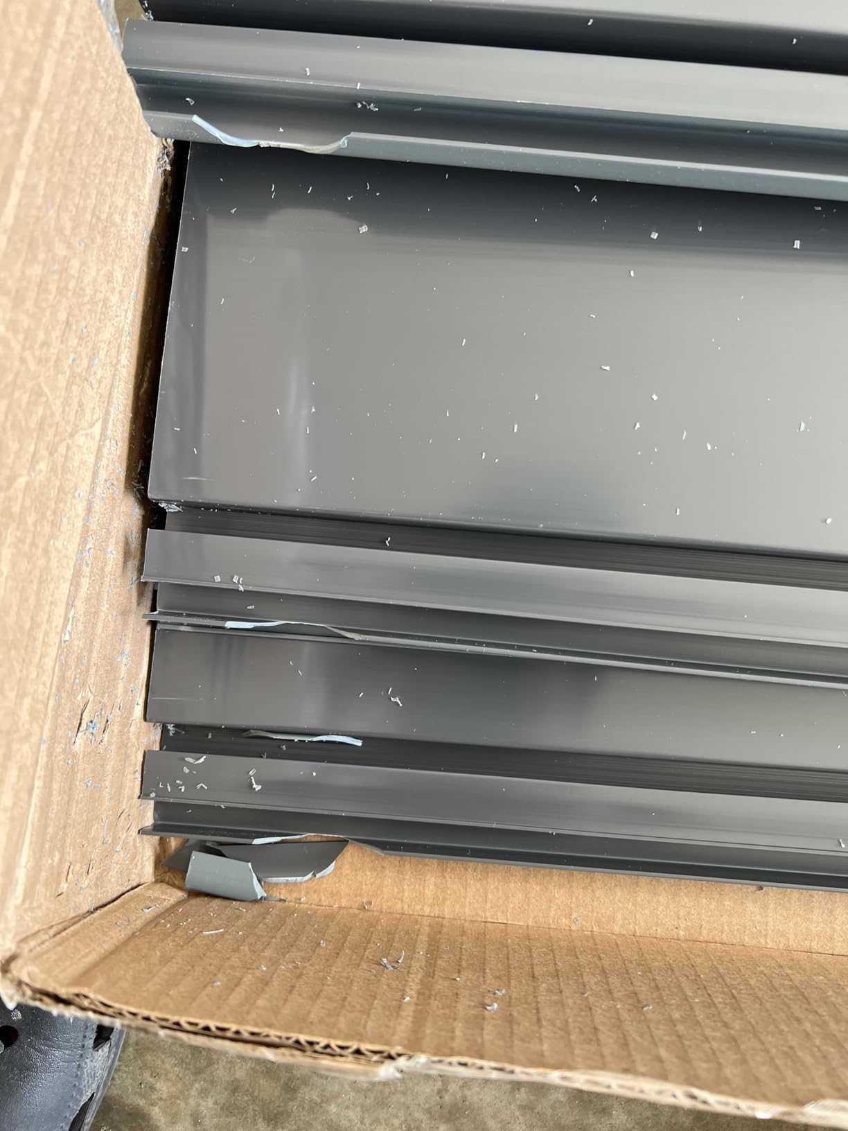 Proslat Garage Storage PVC Slatwall Panels - 2 Packs of 8 ft. x 4 ft. Sections (20 Single slats which Make up 64 sq.ft Once Installed) (Charcoal) (Dark Gray) customer photo 2
