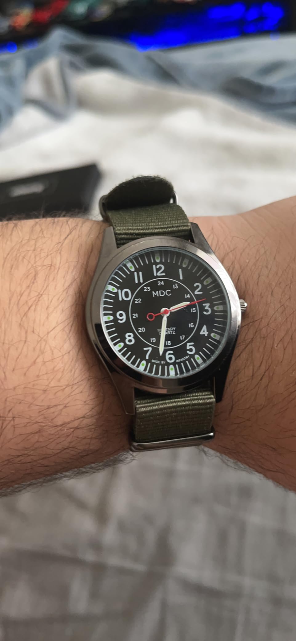 Infantry MDC Mens Military Field Watch, Japanese Quartz, Slip-Thru Nylon customer photo 2