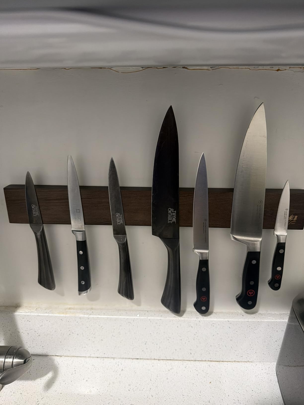 FINDKING Ash Wood Magnetic Knife Strip, Wall Mounted Wooden Knife Holder with Strong Magnets for Kitchen Organization, 16 Inch Dark Brown, Without Knives customer photo 1