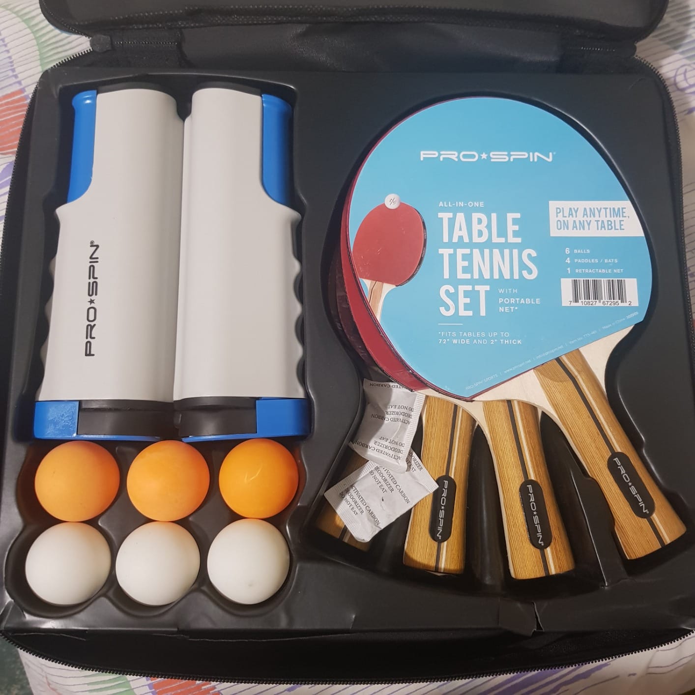 PRO-SPIN Portable Ping Pong Set with Retractable Ping Pong Net for Any Table, All-in-One Table Tennis Set with Ping Pong Paddles, Balls & Case, Table Top Family Game customer photo 2