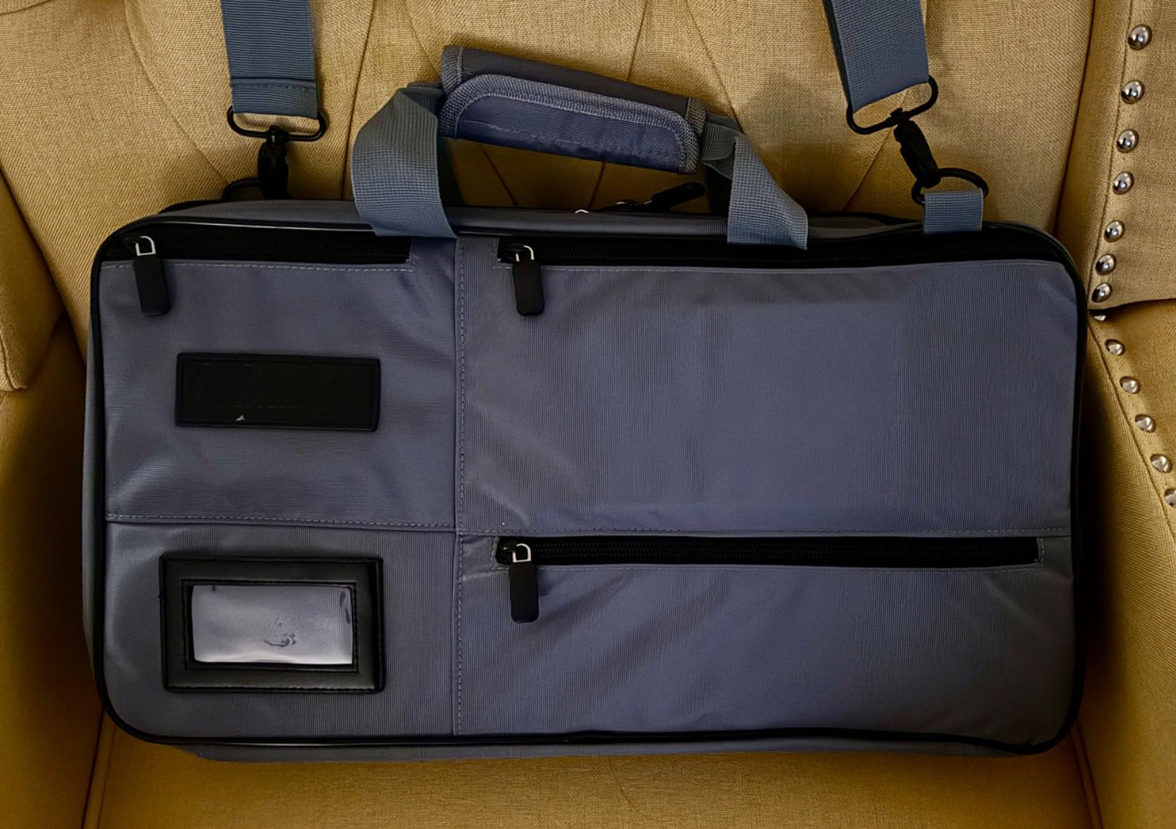 Asaya Chef Knife Bag - 28-Pocket Knives Carrying Case for Kitchen Tools and Utensils, Ballistic Nylon Chef Knife Roll Bag with Adjustable Shoulder Strap - Knives Not Included (Grey) customer photo 2