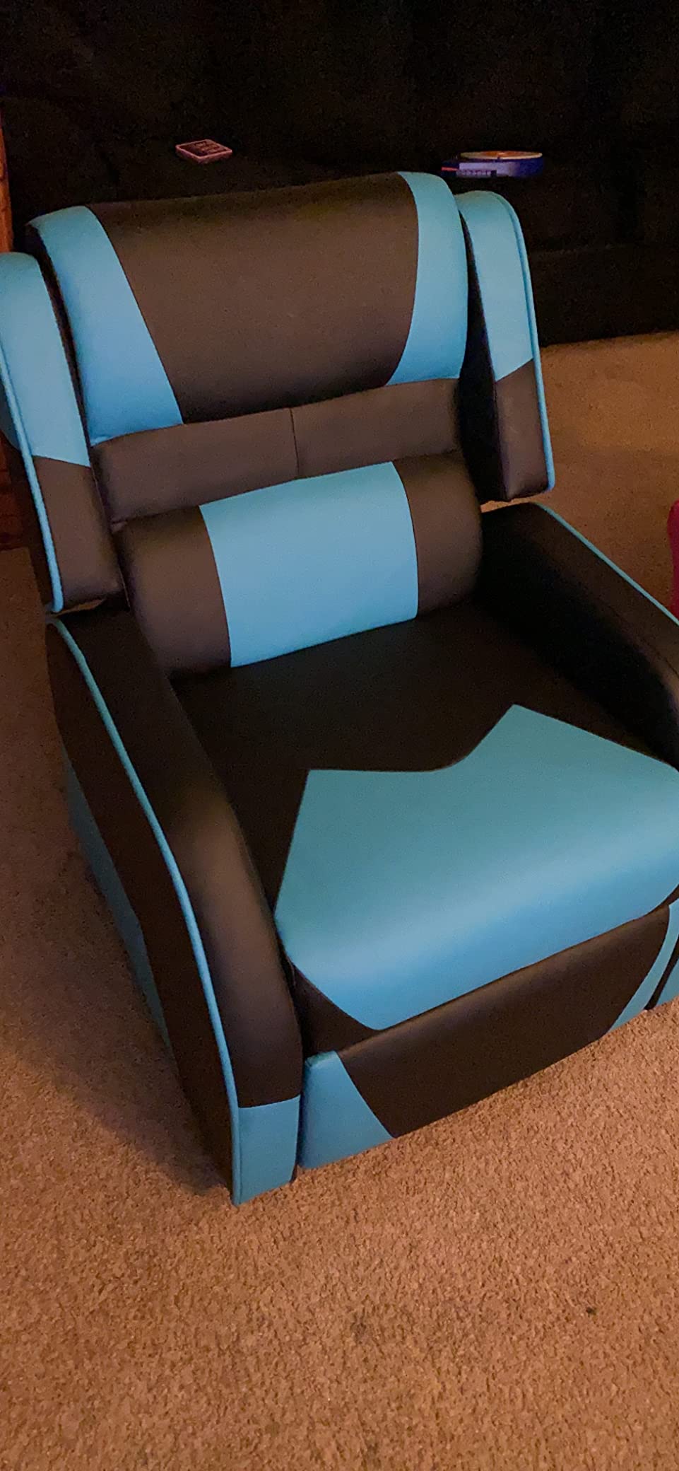 Costzon Kids Recliner, Gaming Recliner Chair w/Footrest, Headrest & Lumbar Support, Ergonomic Leather Lounge Chair for Living & Gaming Room, Adjustable Racing Style Sofa for Children Boys Girls, Red customer photo 2