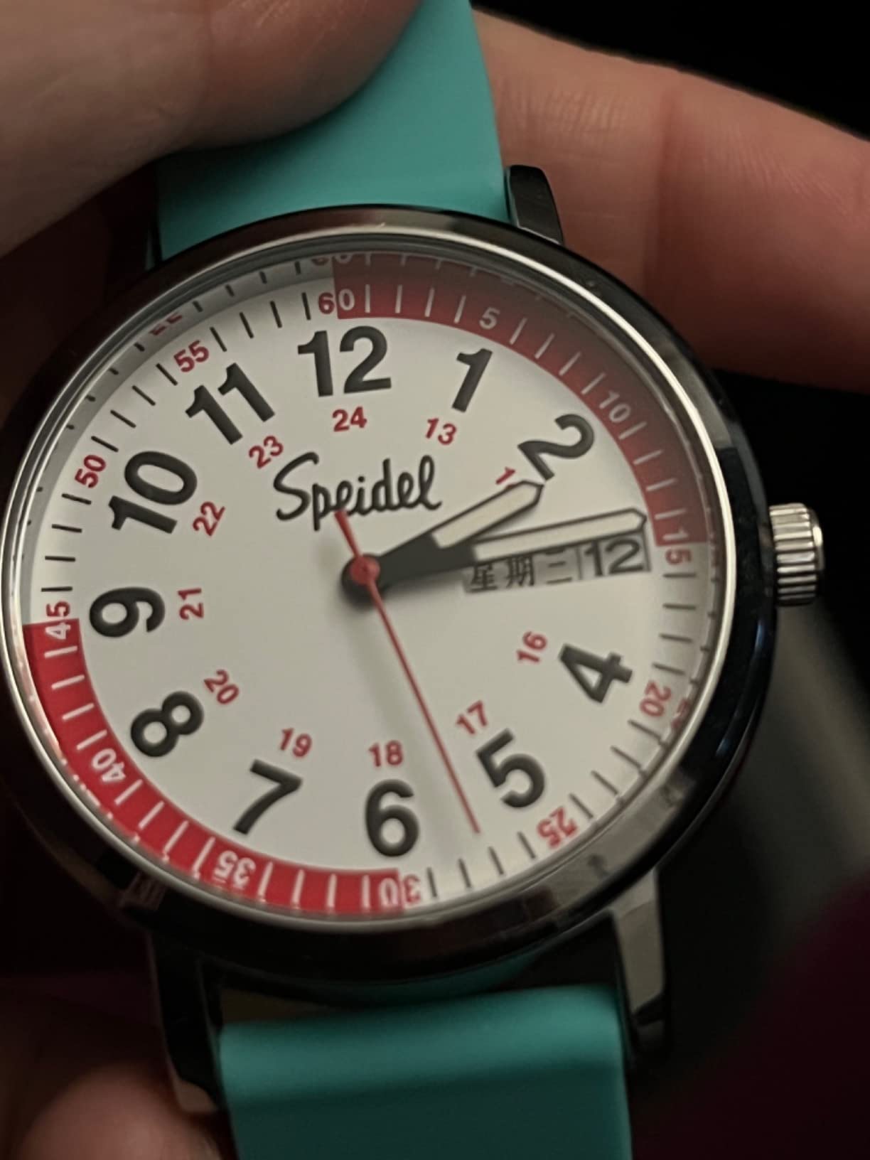 Speidel Scrub Watch™ Pulsometer 30 V2 Pulse Shade Quadrants Nurse Doctors Medical Professionals Students Men Women Unisex Easy Read Dial Military Time Second Hand Silicone Band Water Resistant customer photo 2