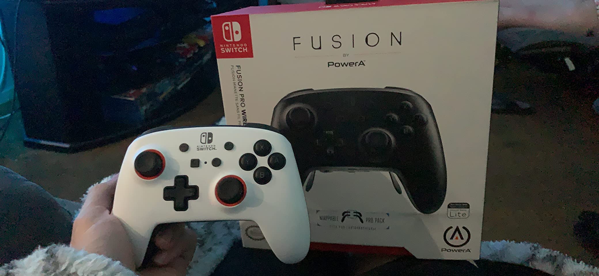 PowerA Fusion Pro Wireless Gamepad for Nintendo Switch - White/Black, Bluetooth, 900mAh Battery, 4 Mappable Paddles, 4 Thumbsticks, Custom Storage Case customer photo 2