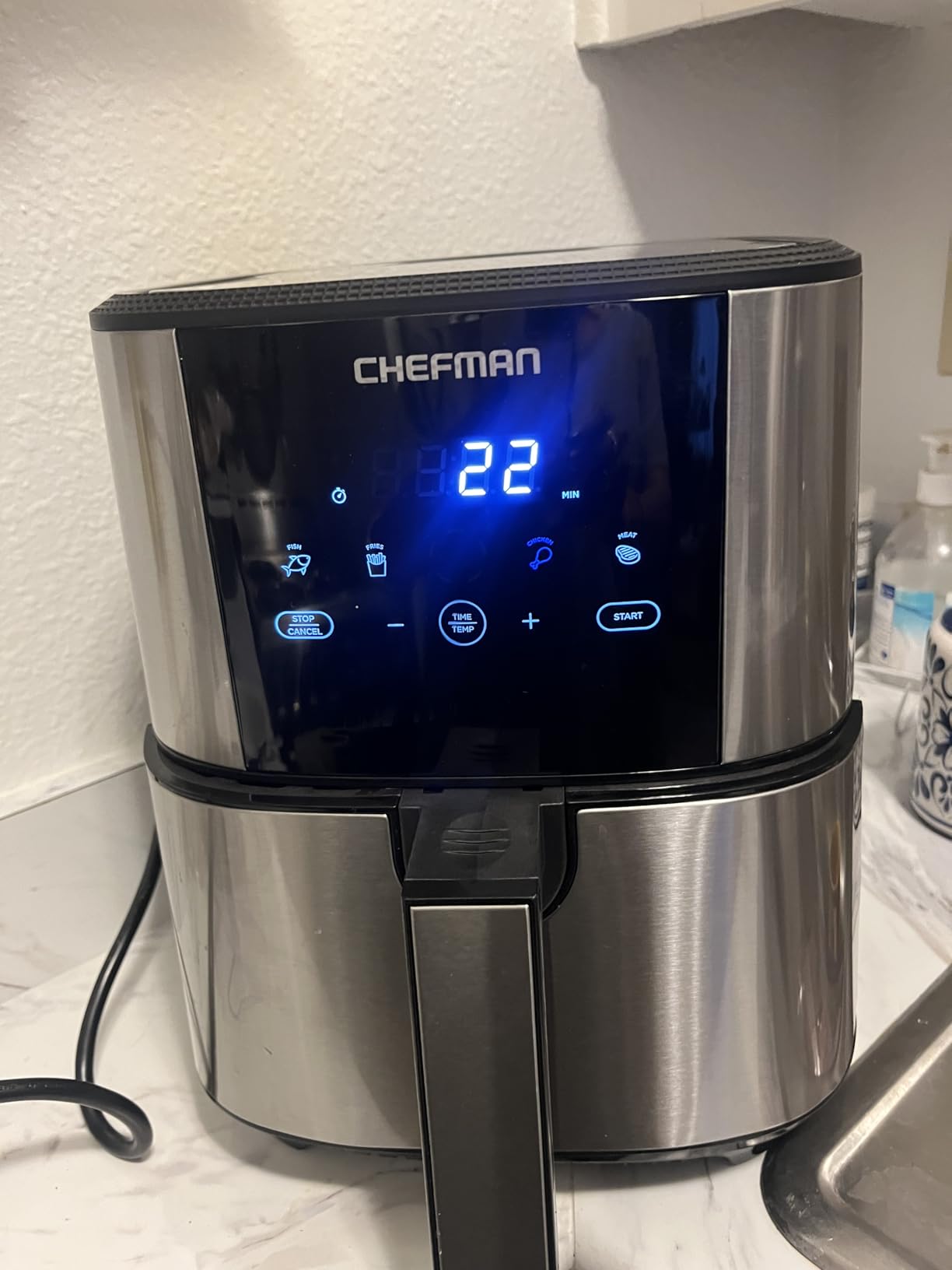 Chefman TurboFry Touch Air Fryer, Large 5-Quart Family Size, One Touch Digital Control Presets, French Fries, Chicken, Meat, Fish, Nonstick Dishwasher-Safe Parts, Automatic Shutoff, Stainless Steel customer photo 1