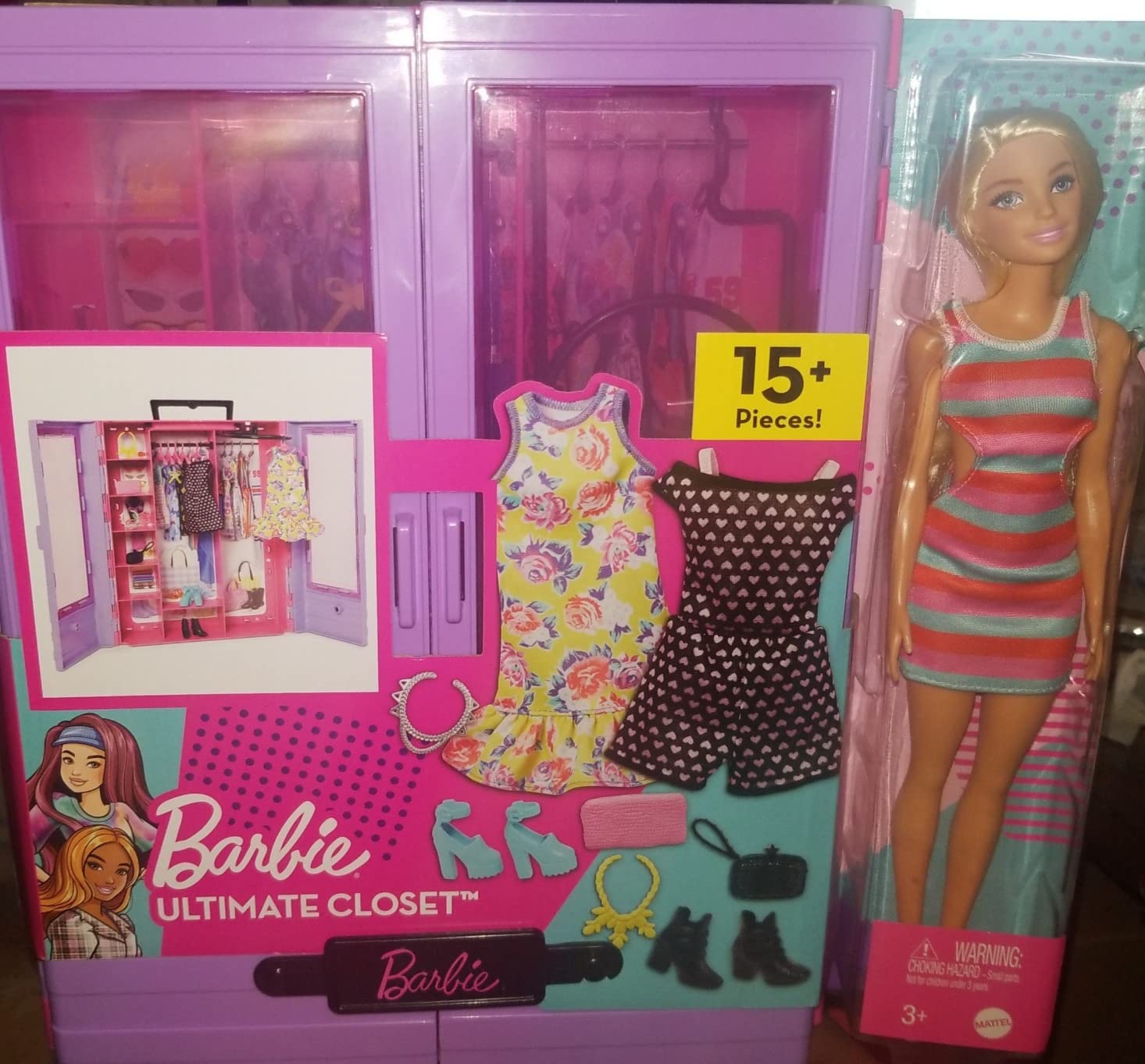 Barbie Fashionistas Ultimate Closet Portable Fashion Toy with Doll, Clothing, Accessories and Hangers, Gift for 3 Years Old and Up customer photo 2