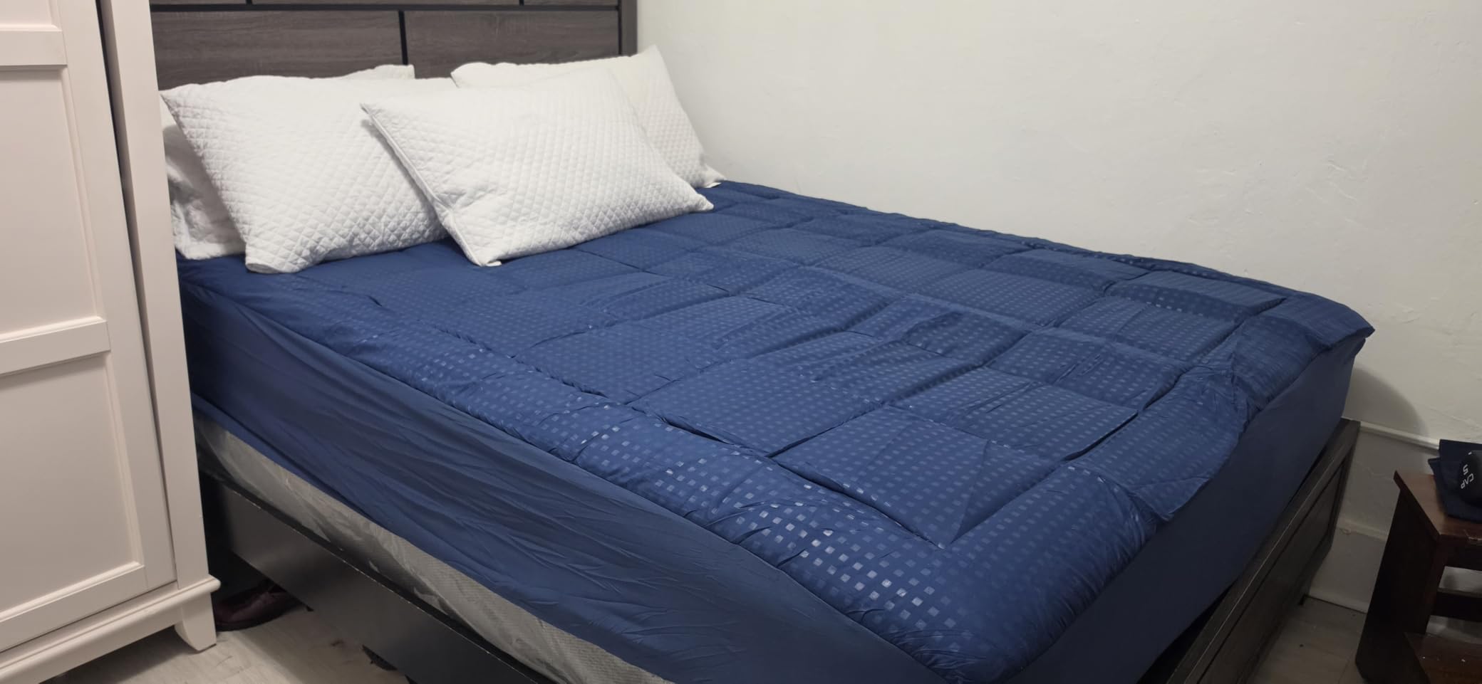 HYLEORY Queen Mattress Pad Quilted Fitted Mattress Protector Cooling Pillow Top Mattress Cover Breathable Fluffy Soft Mattress Topper with 8-21