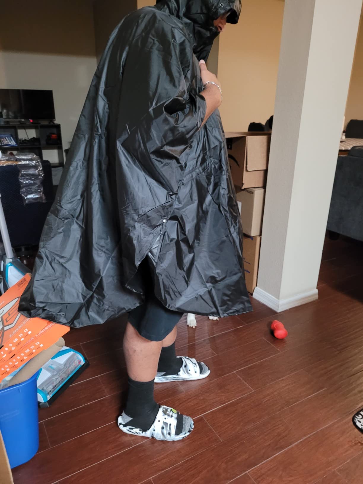 PTEROMY Rain Poncho for Adults with Zipper, Waterproof Hooded Raincoat customer photo 2