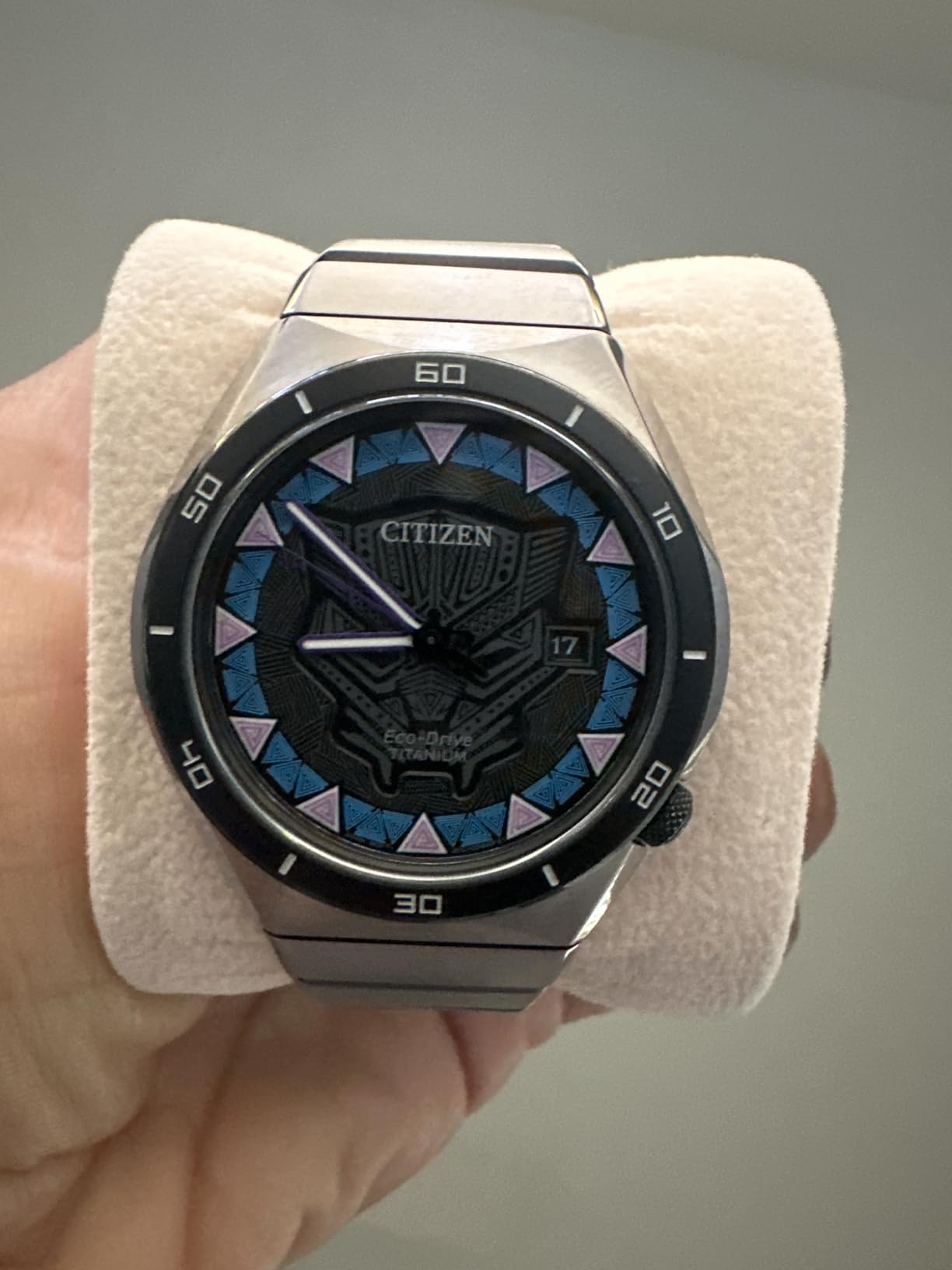 CITIZEN Men's Eco-Drive Black Panther 41mm Super Titanium AW1668-50W customer photo 2