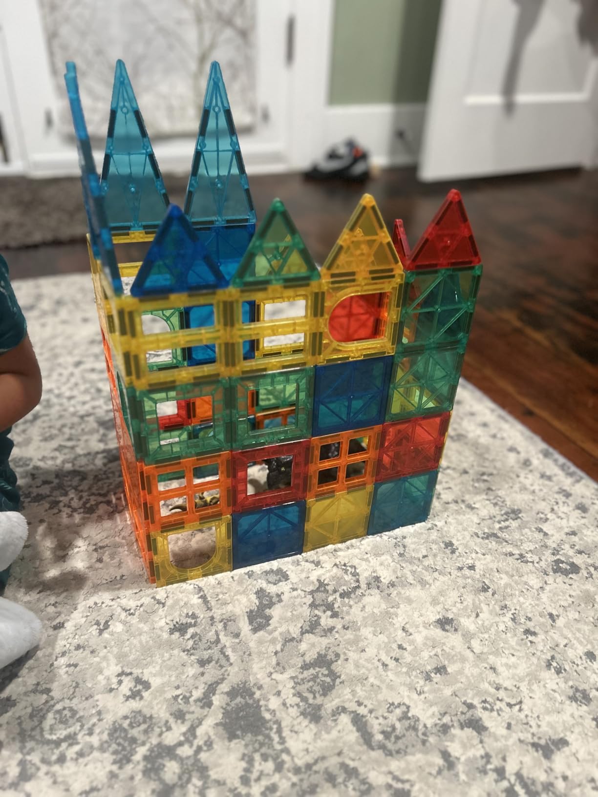 Gemmicc 136 PCS Magnetic Tiles, Magnet Toys for Kids,Huge Set with 2 Cars customer photo 1