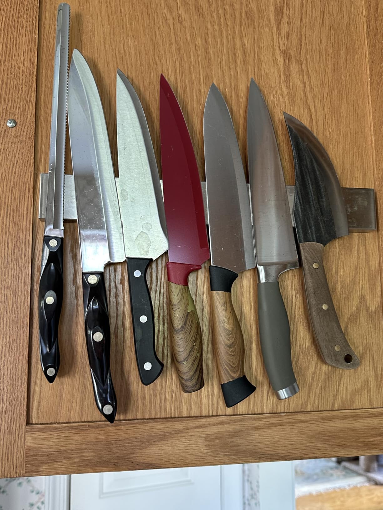 Magnetic Knife Holder for Wall 16 Inch Knife Magnetic Strip Refrigerator Knife Magnet Bar Wall Mount Knife Rack for RV Kitchen Utensil Holder Metal Tool Holder Knife Block for Kitchen Organization customer photo 2
