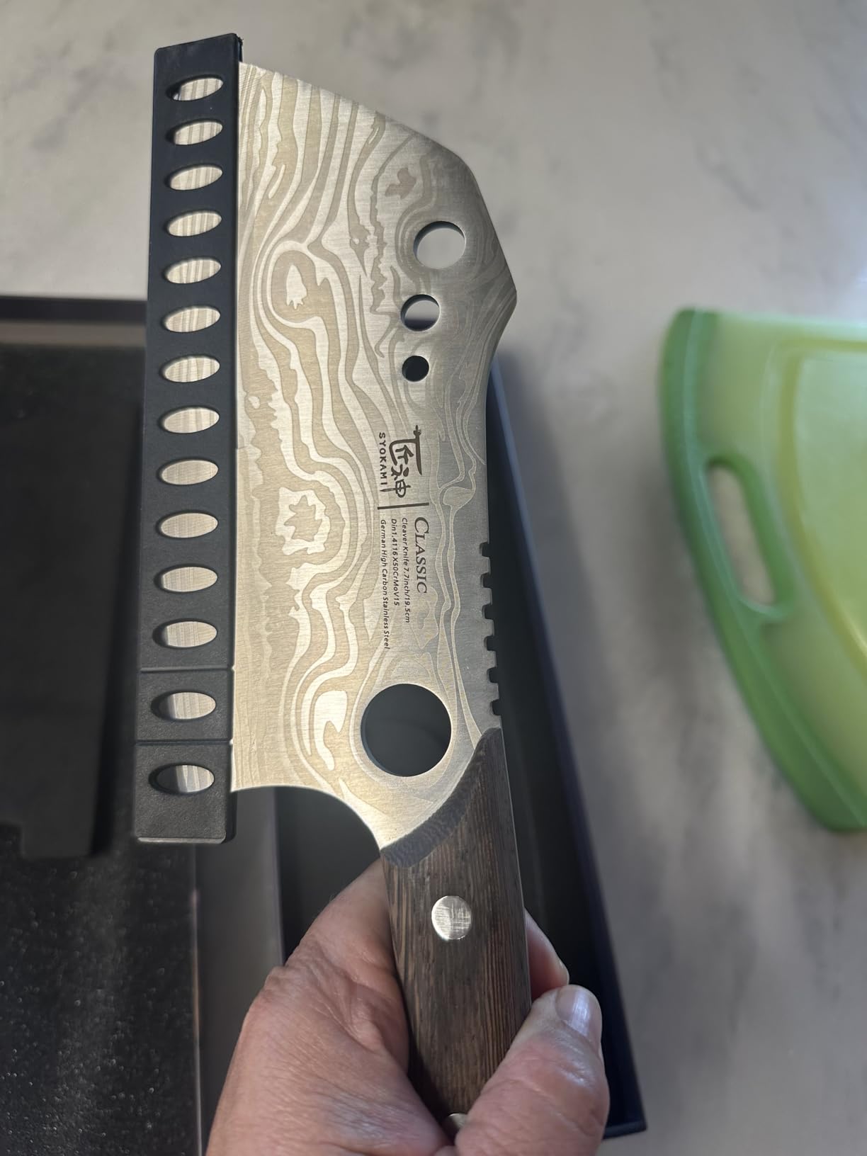 SYOKAMI Meat Cleaver Chef Knife with Sheath, 7.7 Inch Butcher Knife customer photo 2