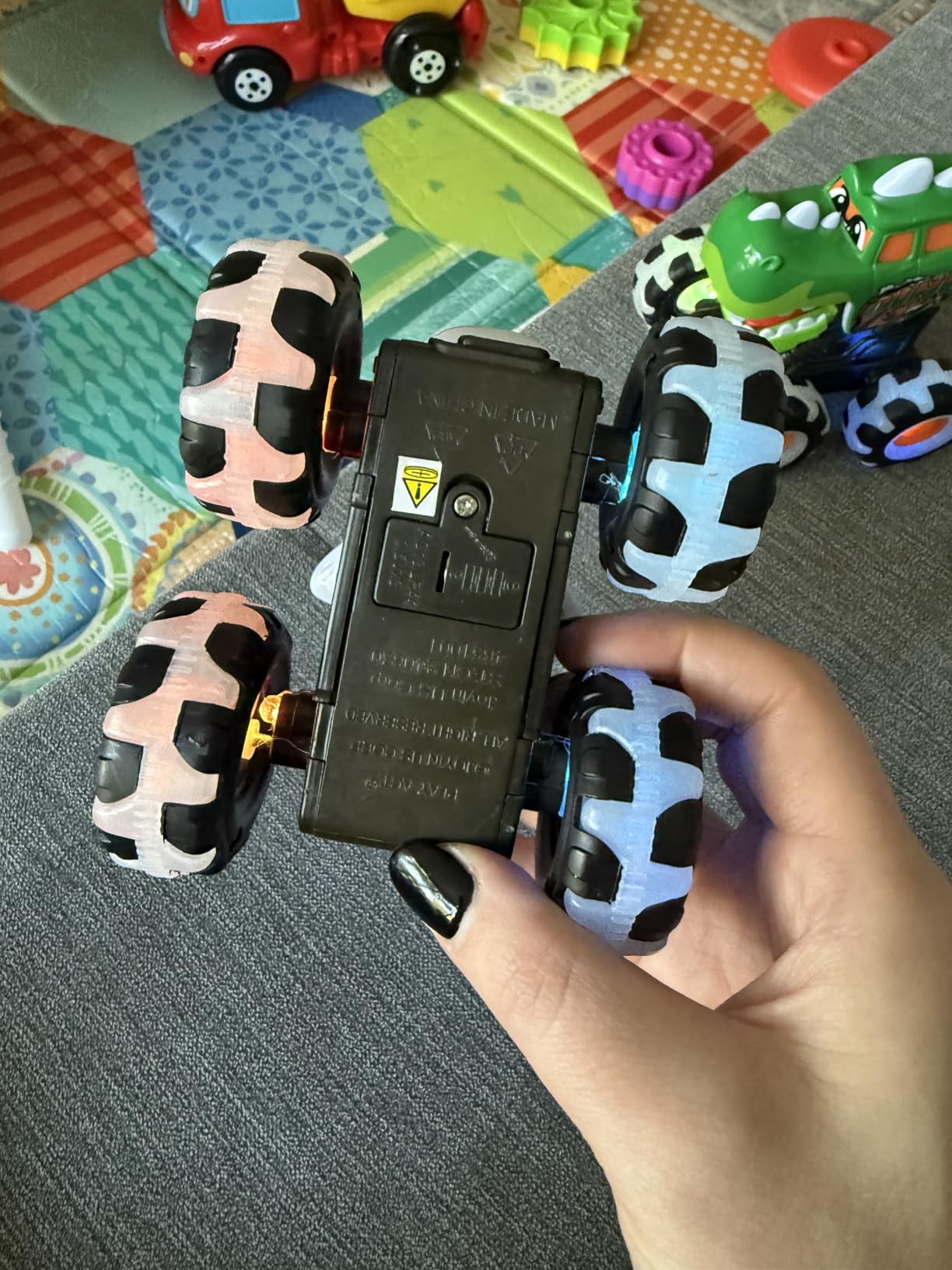 JOYIN 3 Pack Monster Truck Toy, Light Up Cars Press and Go Dinosaur Trucks customer photo 1