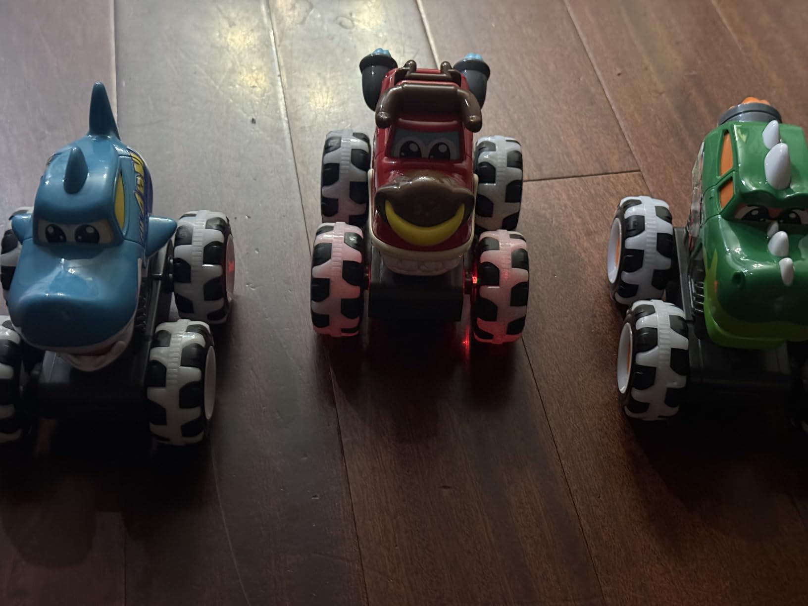 JOYIN 3 Pack Monster Truck Toy, Light Up Cars Press and Go Dinosaur Trucks customer photo 2