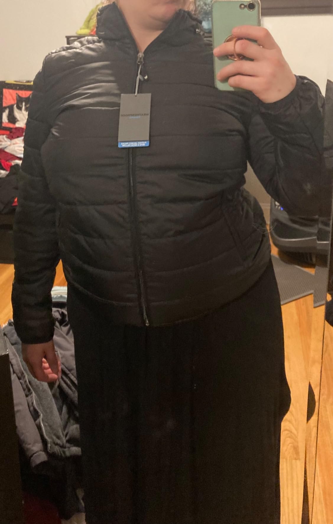 Weatherproof Womens Puffer Jacket, Converts to Travel Pillow, Lightweight customer photo 2