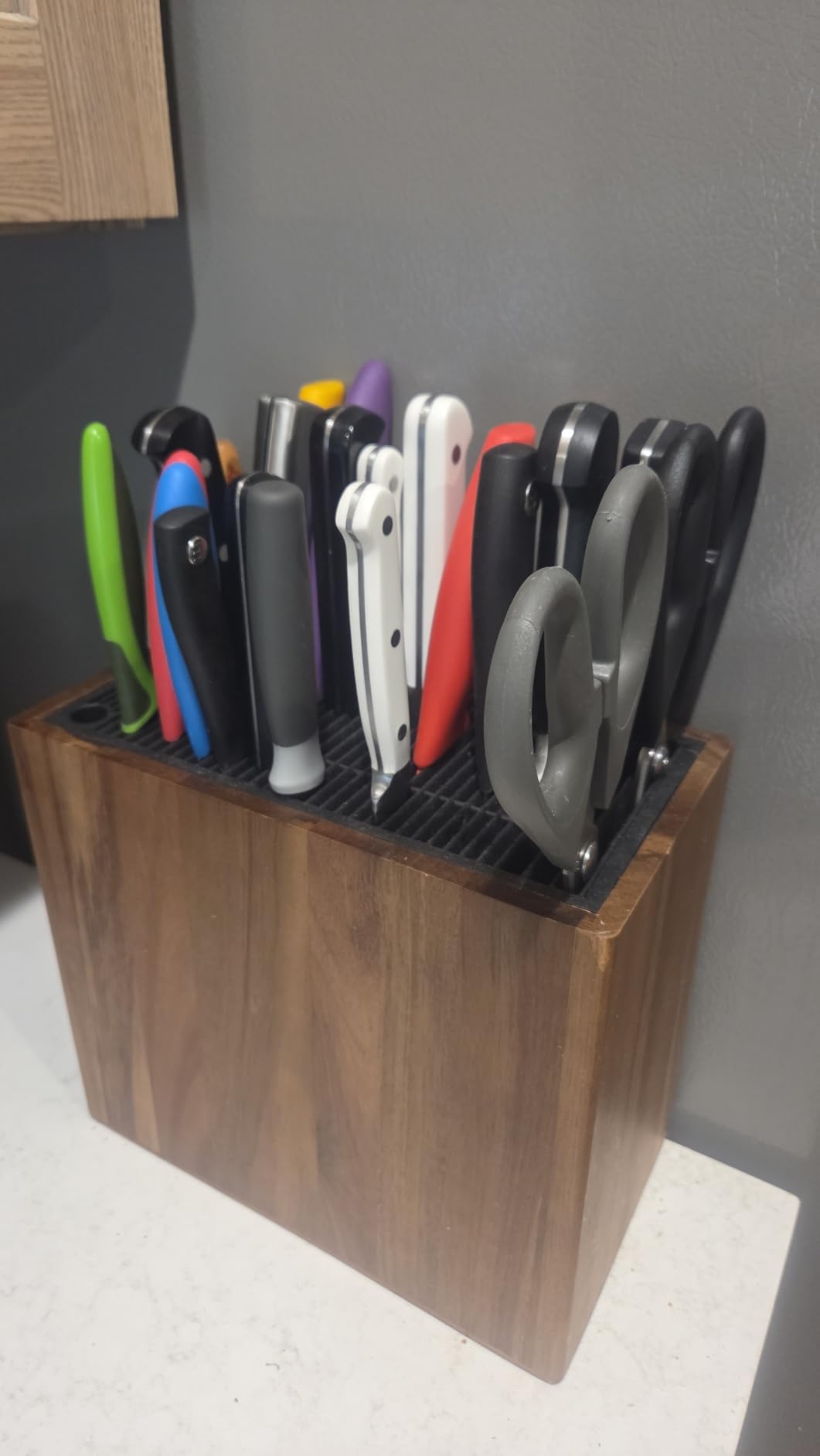 Universal Knife Block Without Knives, Acacia Wood Large Knife Holder customer photo 2