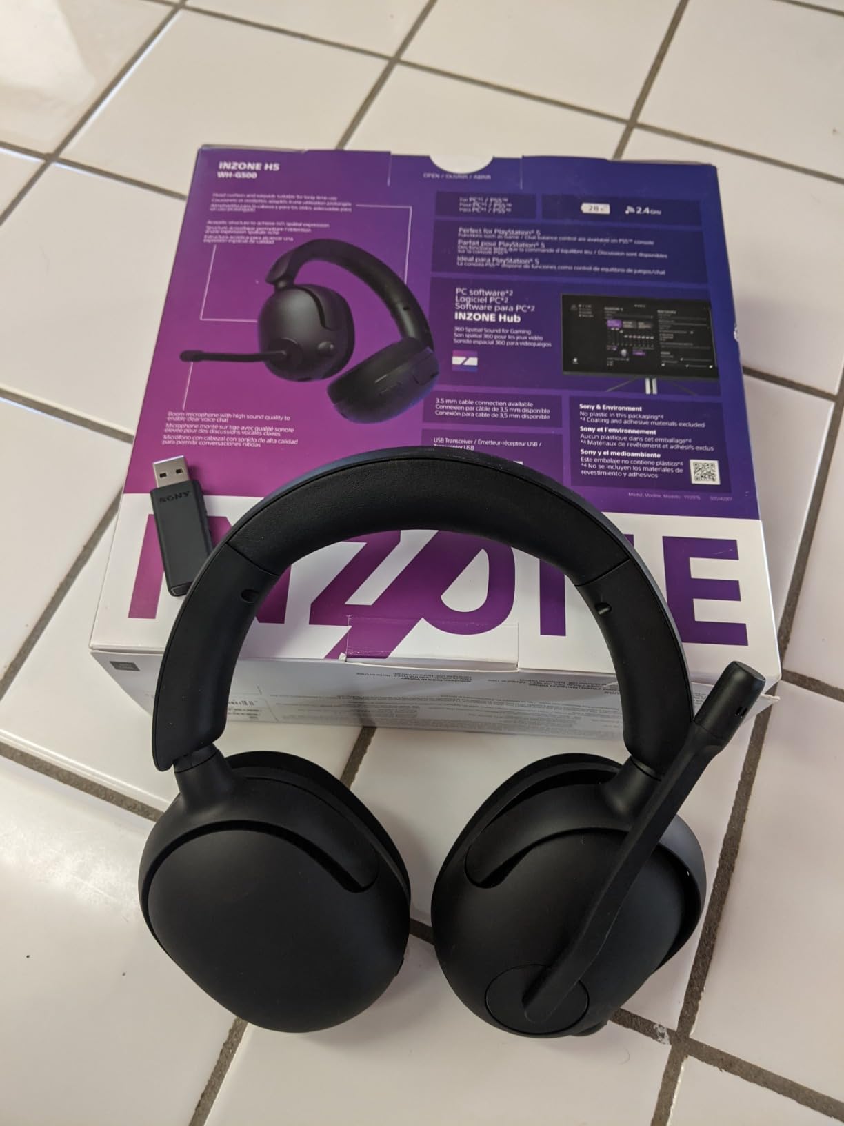 Sony INZONE H5 Wireless Over-Ear Gaming Headset PS5 Headphones, White customer photo 2