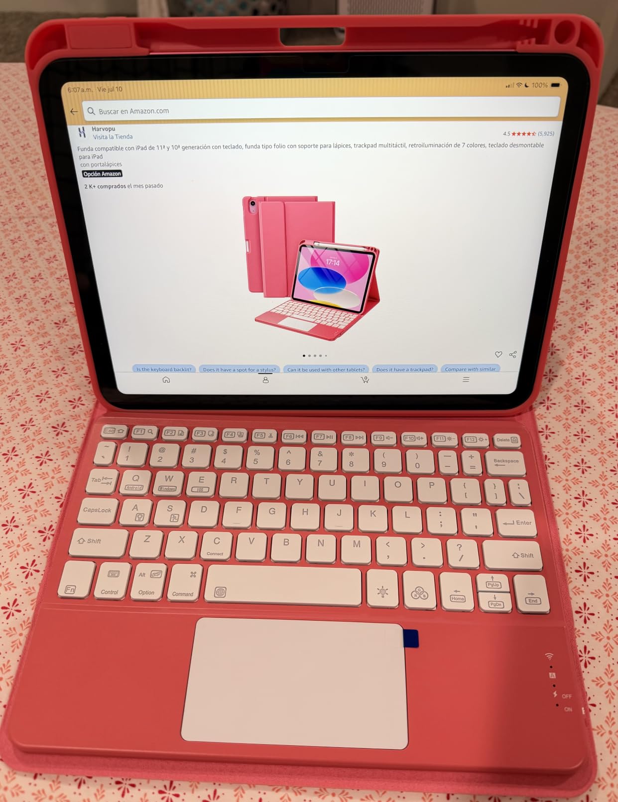 Harvopu for iPad A16 11th/10th Generation Case with Keyboard, Folio Cover customer photo 1