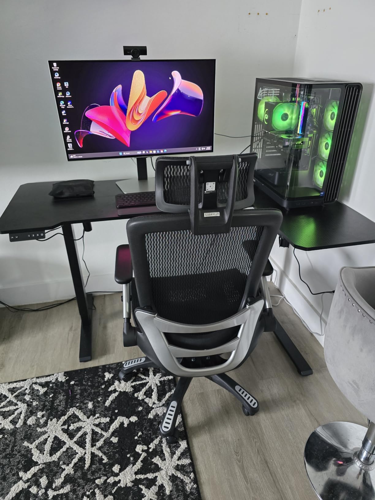 Acrolix L Shaped Electric Standing Desk,59x40 Reversible,Black Carbon customer photo 2