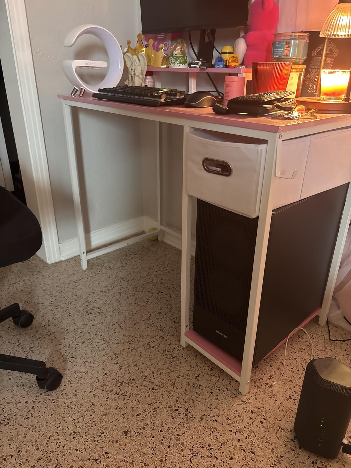 Pamray 39 Inch Small Computer Desk with Monitor Stand and Drawer for Gaming customer photo 2