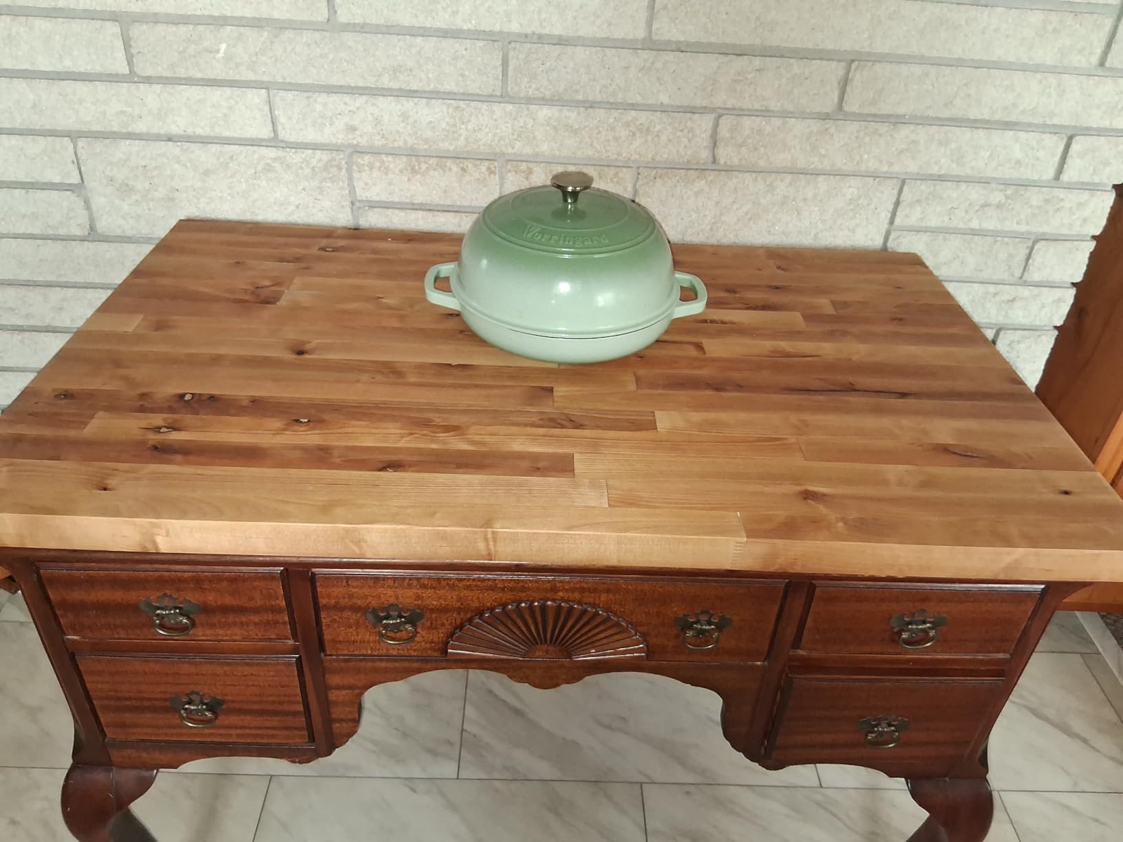 Butcher Block Countertop, Solid Wood Table Top Office Desk Top 42x25x1.5in customer photo 2