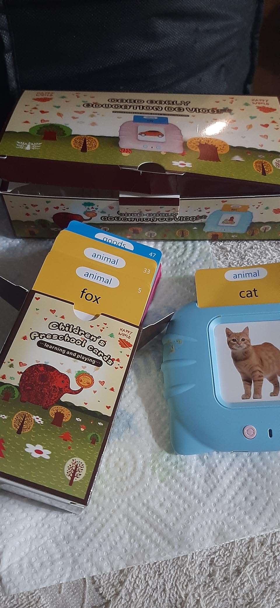 Airbition Talking Flash Cards for Toddlers Ages 1‑4,224 Words English Blue customer photo 2